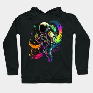 Astronaut in Space Colorful Vibrant Psychedelic Hoodie